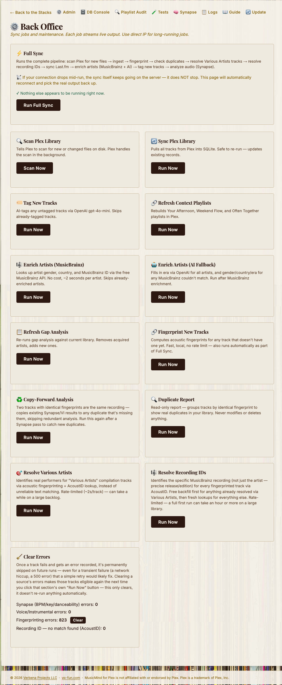 Back Office admin panel