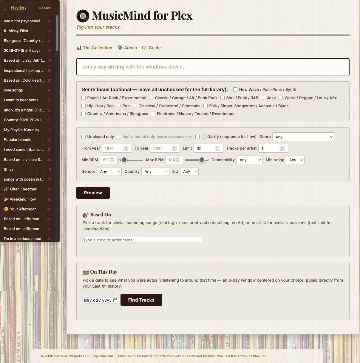 MusicMind for Plex playlist generator